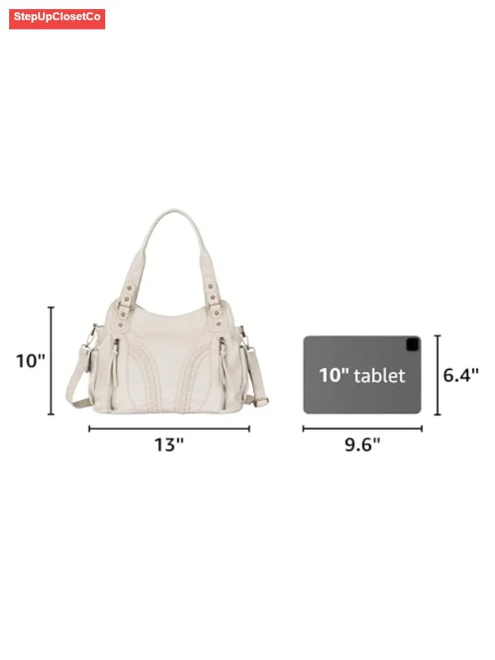 Faux Leather Hobo Handbag with Crossbody Strap, Large Soft Purse